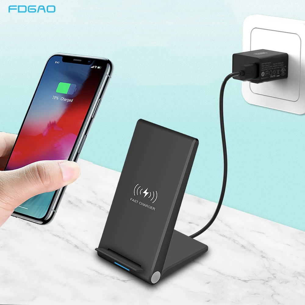 FDGAO Qi Wireless Charger Stand 15W Fast Charging for Huawei P40 P30 Pro Samsung S10 S20 iPhone 11 Pro X XS XR 8 Phone Charger