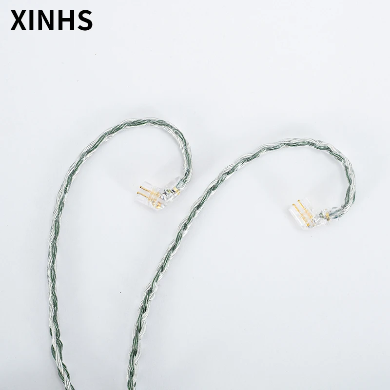 Xinhs-fio de Fone de Ouvido de Cobre Banhado a Prata Cabo de Atualização Mmcx 078 mm Pinos Qdc Tfz Hifi Se535 Ue900s 24 Fios - Image 2