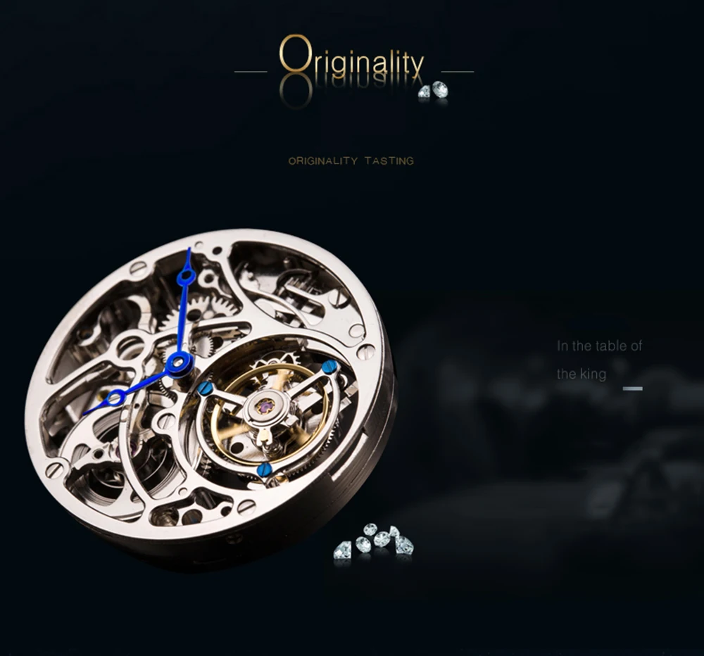ORKINA Brand Luxury High-End Automatic Mechanical Watches Tourbillon Hollow Precious Stones Inlaid Mechanical Men's Watches