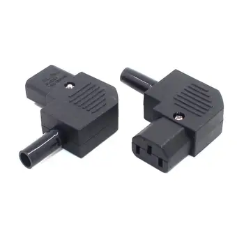 

1PCS Power Plug IEC320 C13 Left Angle Rewirable Horizontal Connector 125V-250V 10A C13 90 Degree Plug for traveller Home Use