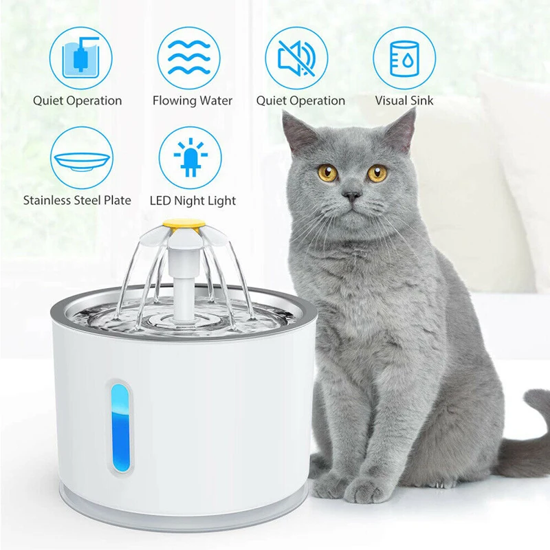 Кошка Вода Фонтан собака Питьевая чаша Pet USB Автоматический Диспенсер воды Супер Тихий поилка Авто