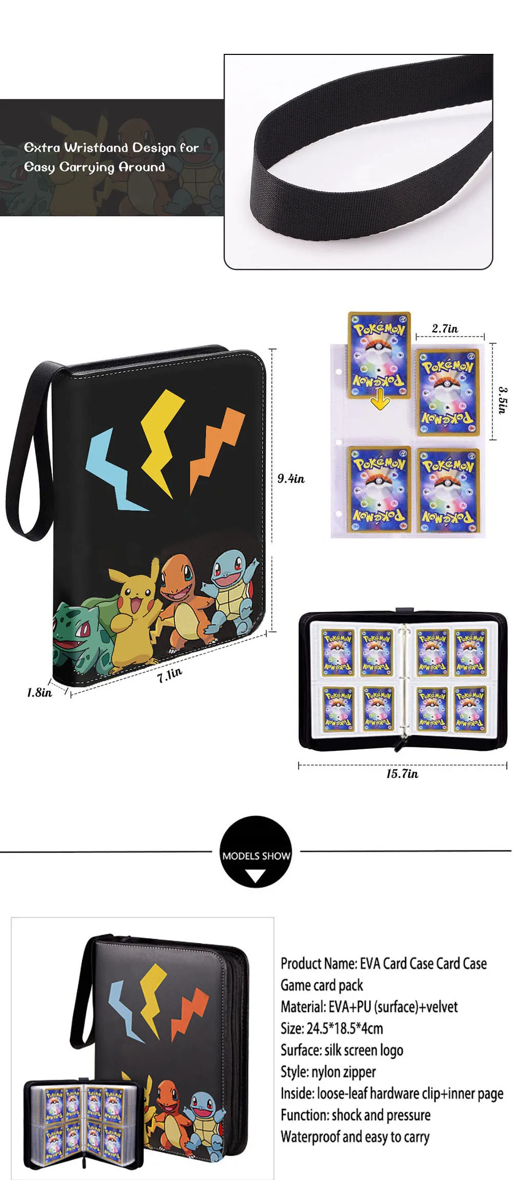 3-Stuks-Cartoon-Anime-Pokemon-Kaarten-Album-Boek-Game-Card-Ex-Gx-Verzamelaars