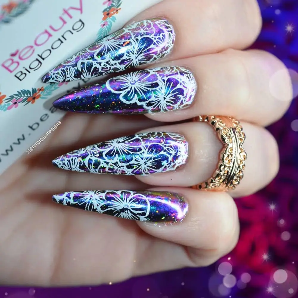 BeautyBigBang, 0,2 г, хамелеон, лак для ногтей, неровные блестки, порошок кораллового цвета, блестки, маникюрные украшения ногти, блестки