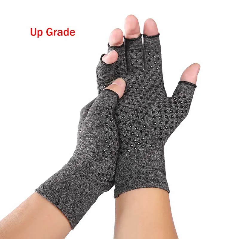 Slip-Proof Type S Размер/М/Л, 1 пара, для женщин и мужчин, хлопок, эластичная рука артрита боли в суставах, облегчение, перчатки, терапия рук, открытые пальцы, компрессионные перчатки - Цвет: Slip-Proof Type S