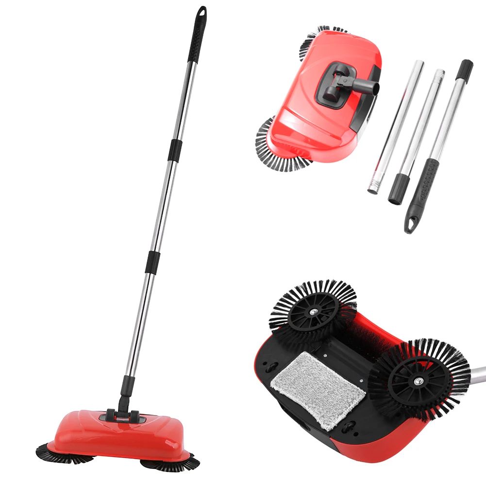 Stainless Steel Sweeping Machine Push Type Hand Push Magic Broom Dustpan Handle Household Cleaning Package Hand Push Sweeper Mop