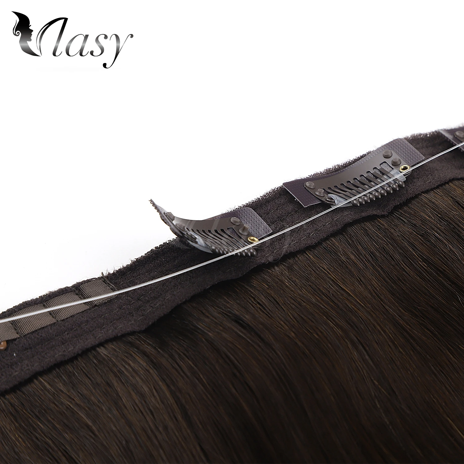 Vlasy 20'' Remy Halo Clip In Hair Invisible Wire Flip In Human Hair Extensions Straight Double Drawn 3 Clips On Hair 100g/pc