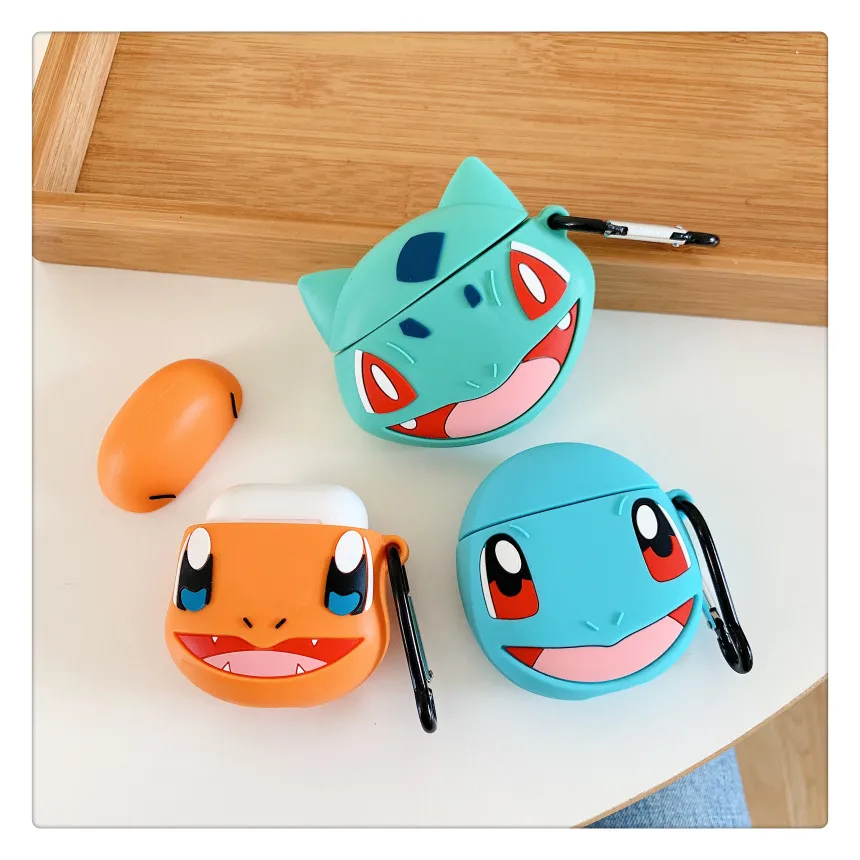 3D Япония милый мультфильм Charmander настенные наклейки крышка для наушников для Apple Airpods 1/2 силиконовые защитные кожухи головных телефонов