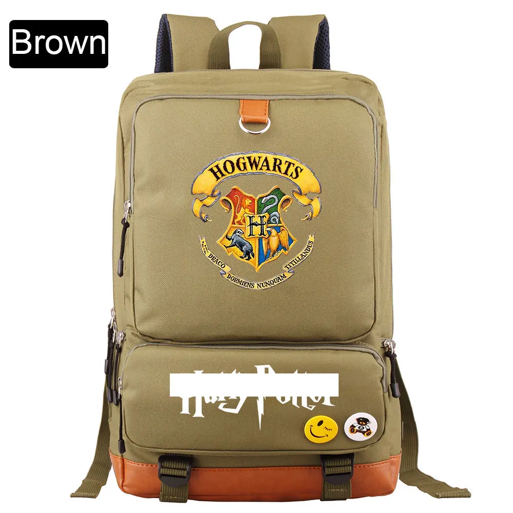 D0304 модный волшебный значок Хогвартс для мальчиков и девочек, школьная сумка для женщин, рюкзак для подростков, школьные сумки для мужчин, студенческий лоскутный рюкзак - Цвет: D03-27