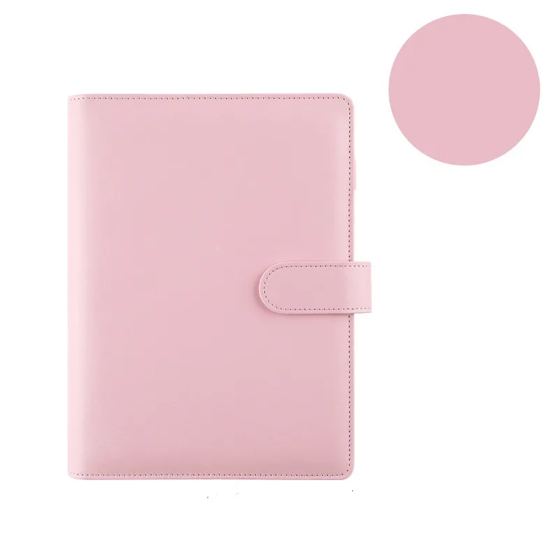 Vibrant Macaron Color Leather 6-Ring Binder Notebook Cover