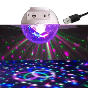 

6LED Ball Lamp E27 USB Blueteeth Voice Control Stage Projector Light Wireless Bluetooth USB Audio Bulb
