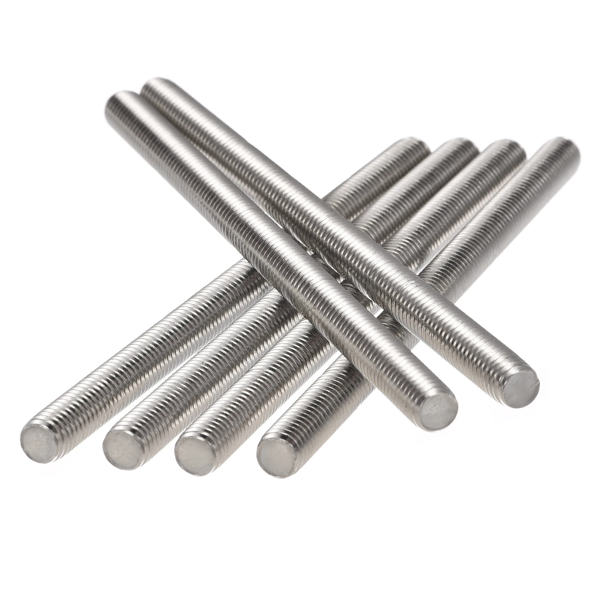 Uxcell 6pcs M8 X 130mm Fully Threaded Rod 304 Stainless Steel Right