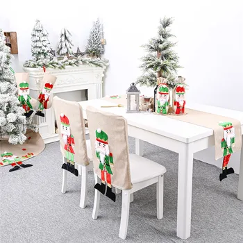 

Christmas Decorations for Home Nutcracker Figures Soldier Wine Bottle Cover Stocking Gift Holders Dinner Table Decor Chair Cover