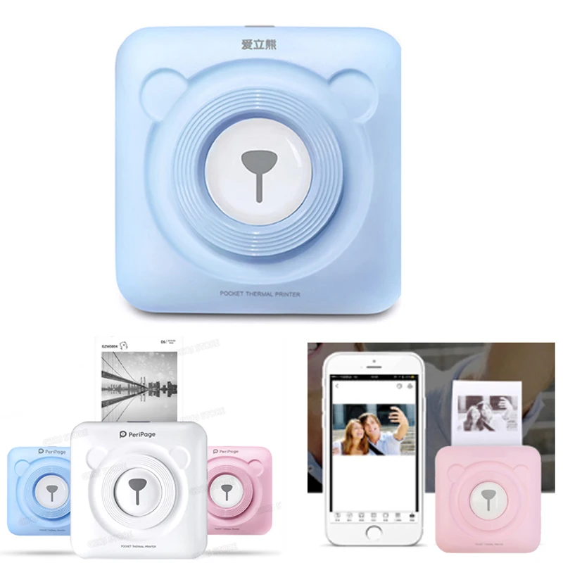Портативный термопринтер для фотографий миниатюрный Bluetooth-принтер мобильных
