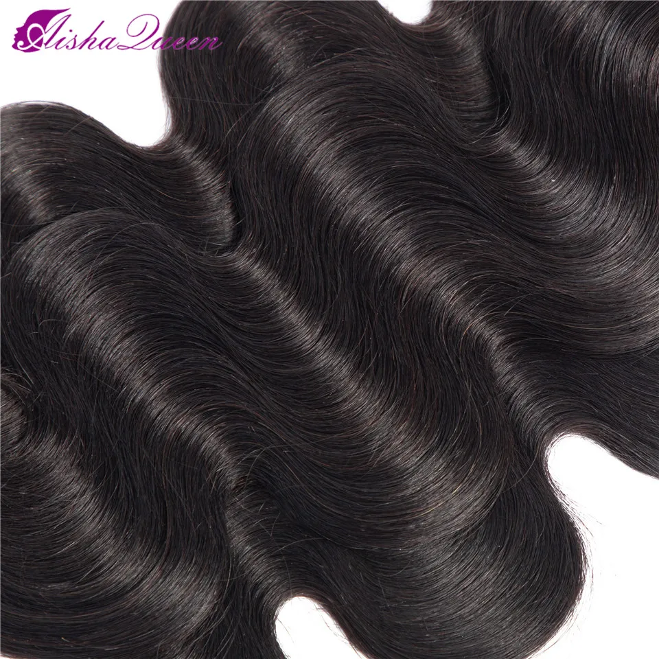 Aisha Queen Body Wave Bundles 100% Human Hair 1/3/4 Bundles Non-Remy Natural Color Brazilian Hair Weave Bundles Hair Extensions