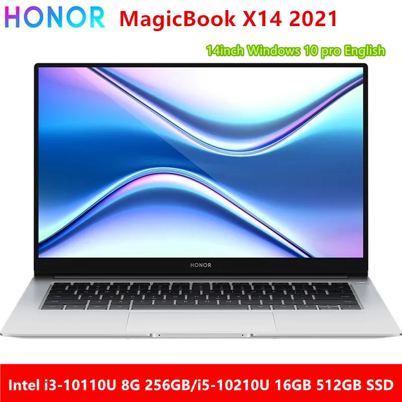 New Laptop Honor MagicBook X14 Weekly update Excellent 2021 14 256GB Intel 5 inch i5 i3