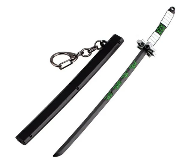 刀付きミニメタルキーホルダー,鬼滅の刃,木彫りのキーホルダー,子供の