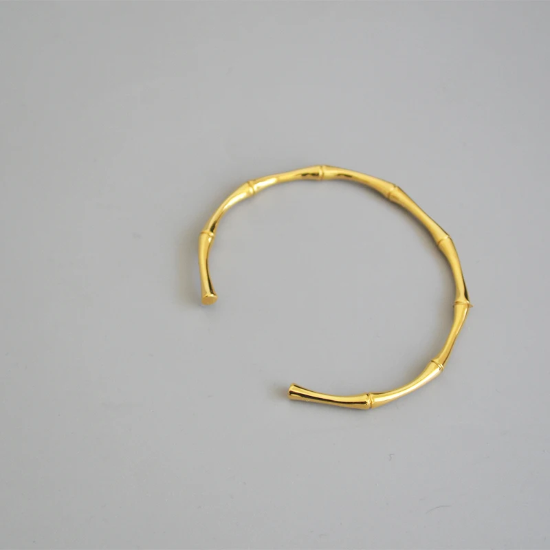 316L Stainless Steel Bamboo Open Thin Bangle Handmade Anniversary Gift bangle bracelet stainless steel bracelet
