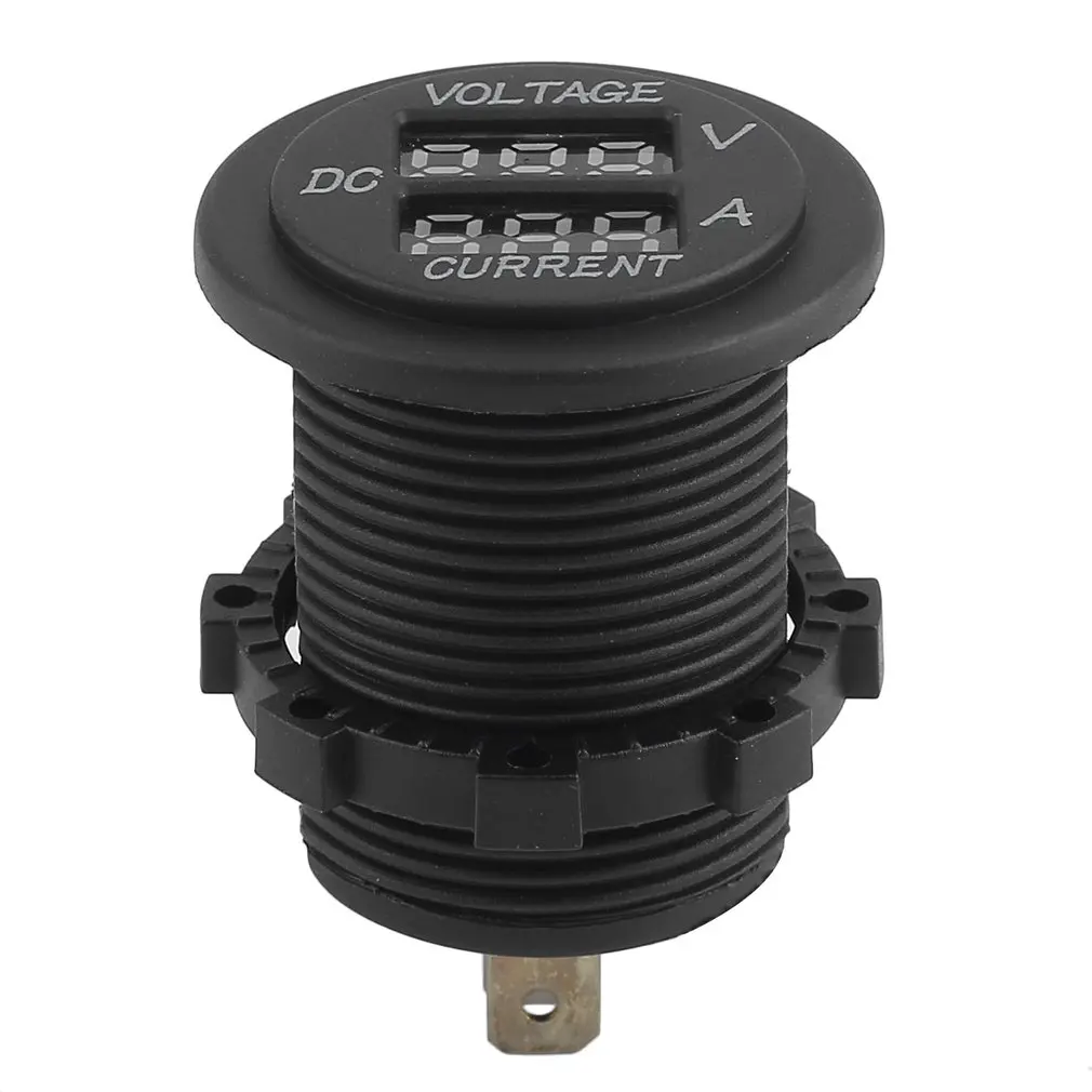 12 24V Fire Resistant LED Voltage Ammeter Guage Boat Vehicle Motorcycle