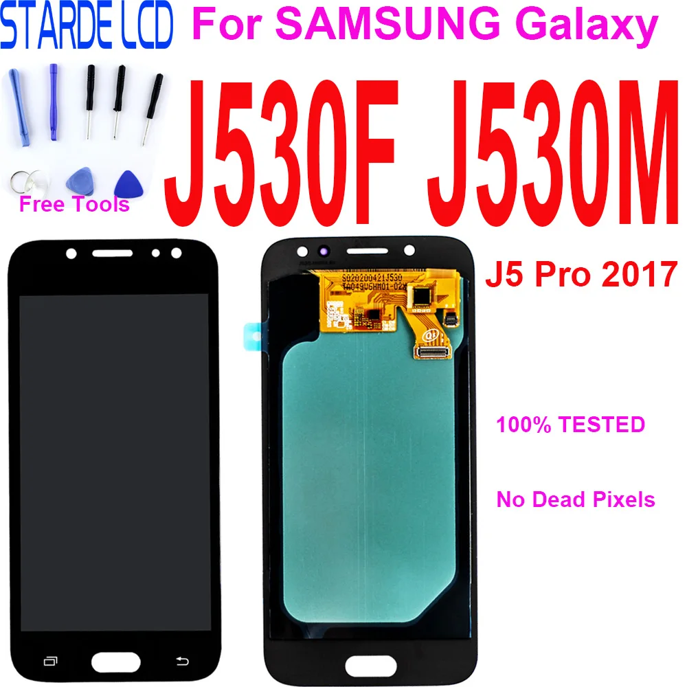 ЖК-дисплей Super Amoled для Samsung Galaxy J5 2017 J530 J530F с сенсорным экраном и дигитайзером в