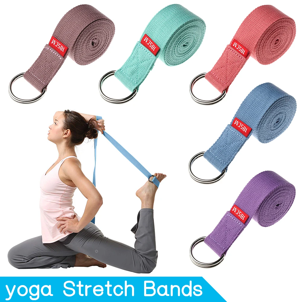 1pcs Yoga Pilate 185cm Yoga Stretch Strap D-ring Belt Stretching Band Adjustable 
