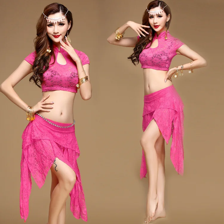Watermelon red 4pcs 2 шт./компл. костюмы для танца живота Восточные Танцевальные Костюмы для танца живота карнавальные танцевальные костюмы# JH-539 - Цвет: Watermelon red 4pcs