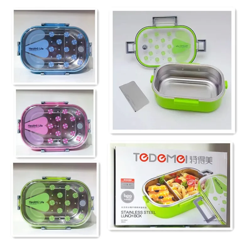 

Stainless Steel Students School Container Partition Stainless Steel Thermal Lunch Box with Air-Hole Sealed Stainless Steel Lunch