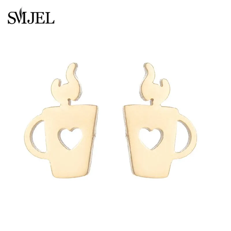 Punk Stainless Steel Earrings for Women Fashion Jewelry 2021 Lighter Compass Expression Lung Rocket Earring Weird Christmas Gift