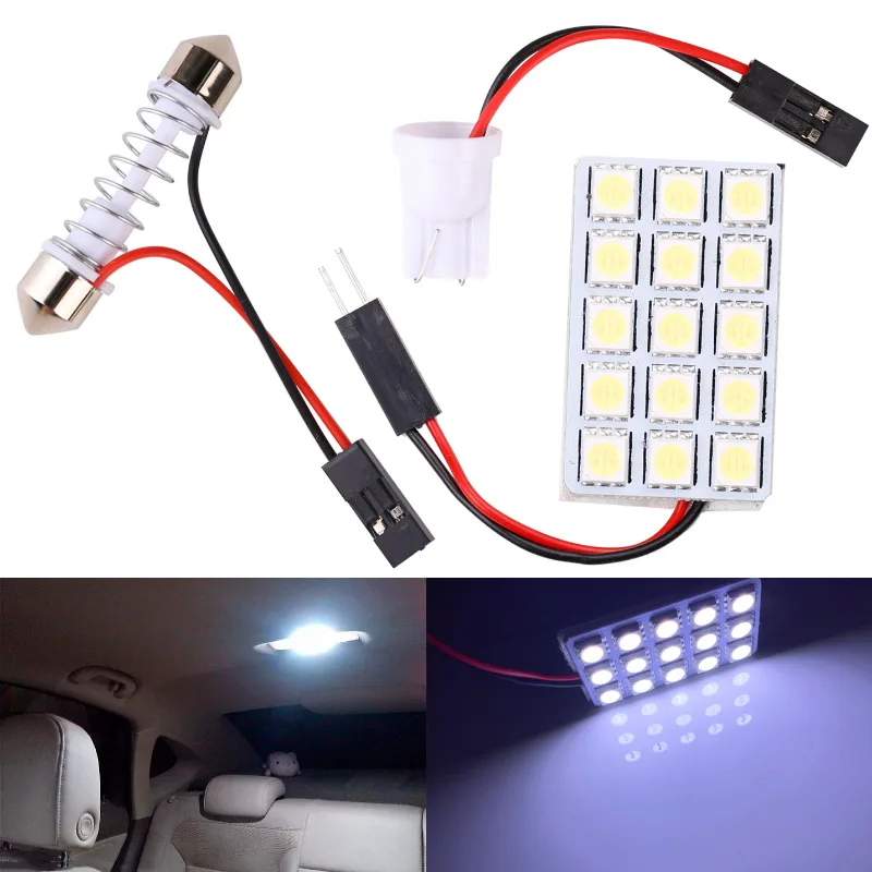 1 шт. Автомобильный светодиодный светильник 5050 15SMD световая панель для чтения светильник задний ящик светильник для лицензии светильник на крышу для авто модифицированный светильник