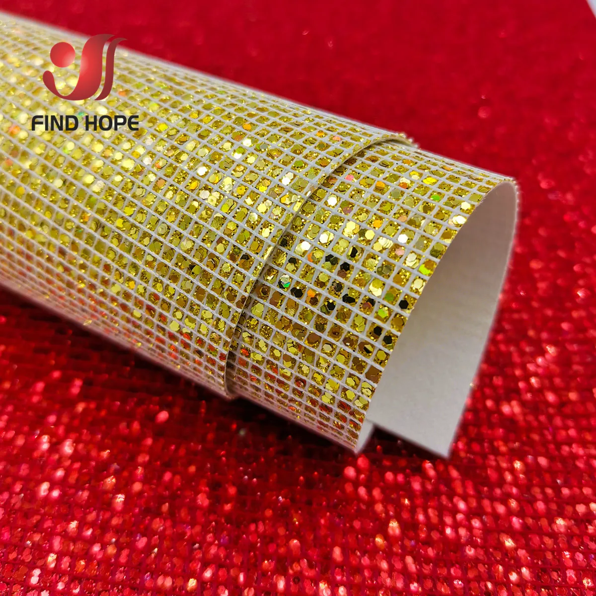 ​Plaid Sequin Glitter Hologram Iridescent Fabric Faux Synthetic PU Leather Sewing Handmade Bow Craft Bag Earring DIY Material