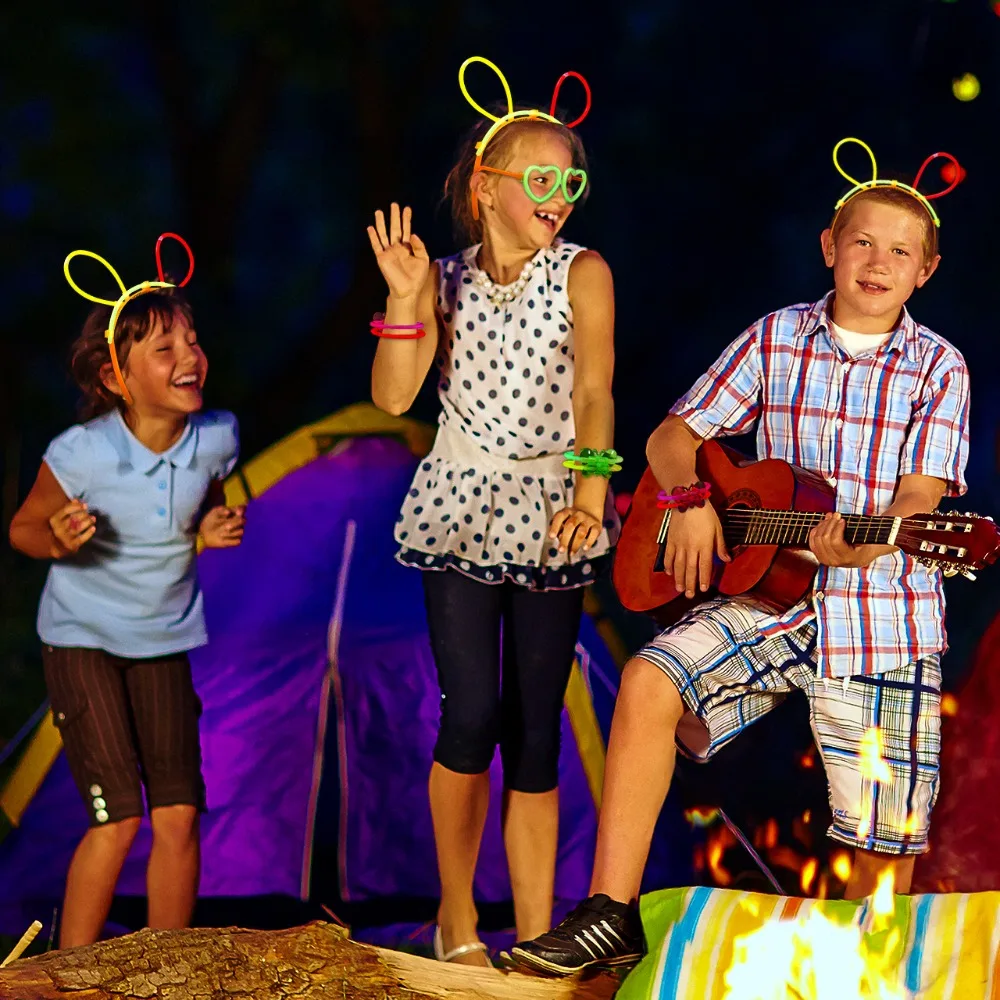 Magic Fluorescence Light Glow Sticks Set Glowing Headband Flowers Glow Balls for Bracelets Necklaces Glasses Xmas Party Supplies (9)