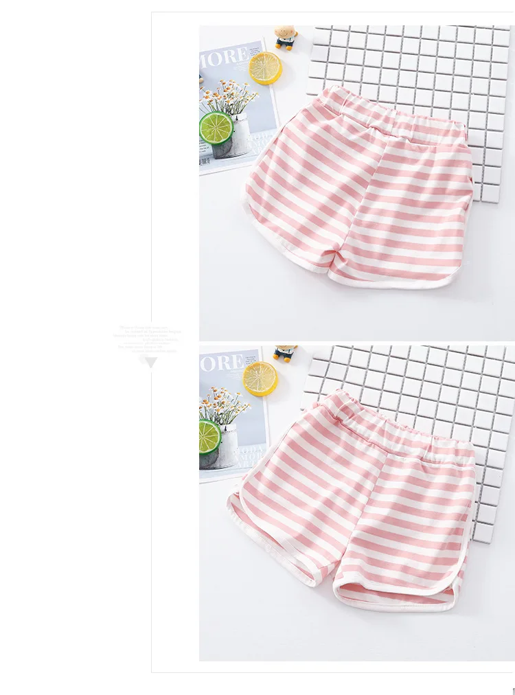 Summer New Style CHILDREN'S Shorts Pure Cotton Stripes Men And Women Children Stripes Children Baby Outer Wear Casual Sports Pan