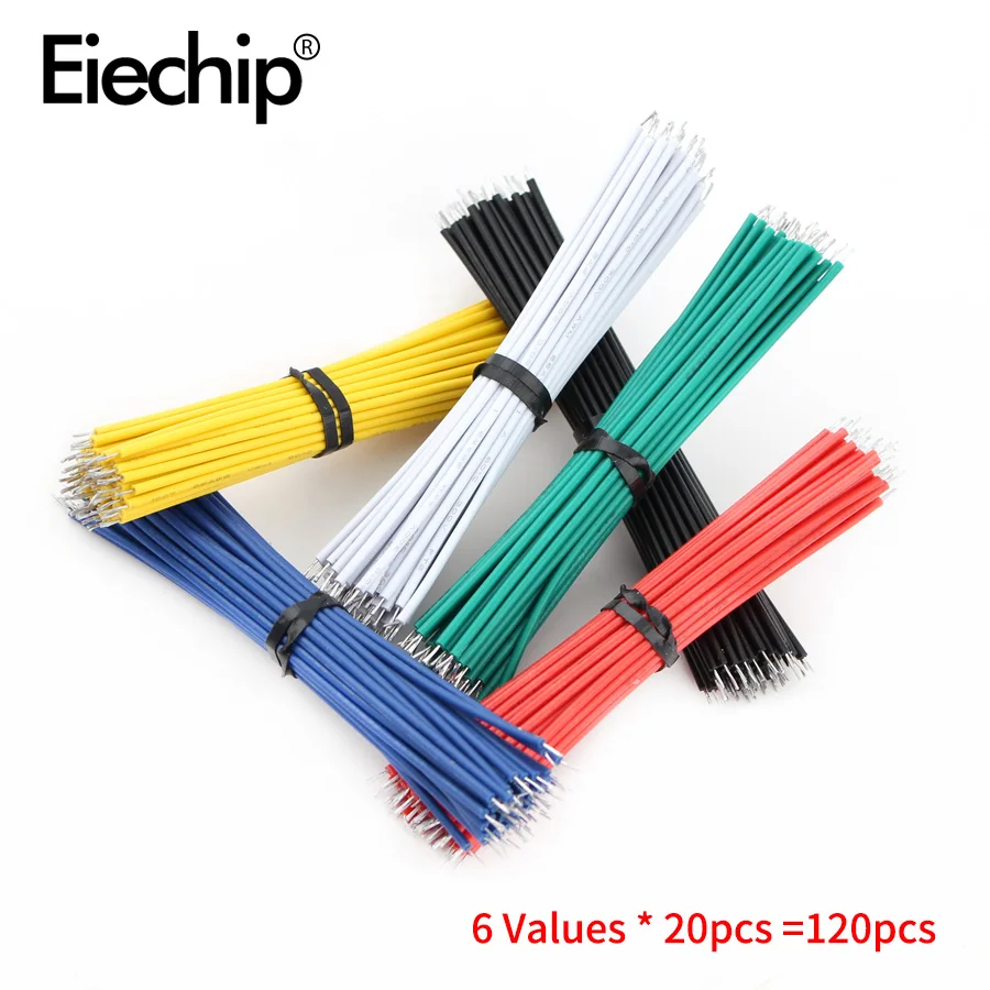 120 шт./компл. 24AWG олово покрытием макет PCB припоя кабель 24AWG 8 см Fly Перемычка провода Олово Проводник S 1007-24AWG разъем провода