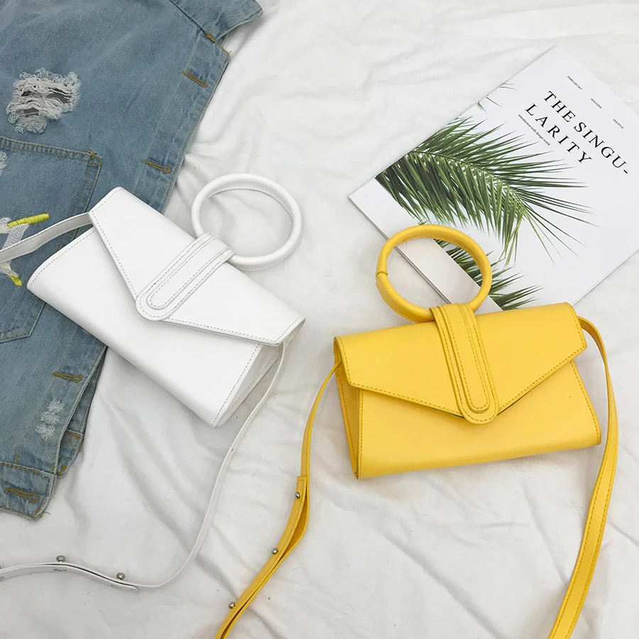 Diagonal Bag Hand Bag Women's 2021 Fashion Simple Designer Handbag Woman Luxury Pu Leather Solid Color Clutch Ladies