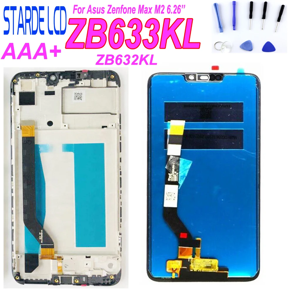 Дешево 6,26 font b lcd b font для Asus Zenfone Max M2 font b lcd b font дисплей кодирующий преобразователь сенсорного экрана в сборе для Zenfone Max M2 ZB633KL ZB632KL с рамкой
