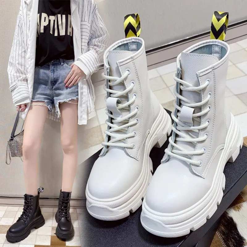 Lo mejor botas negras cordones mujer - Botas 2022 - Aliexpress