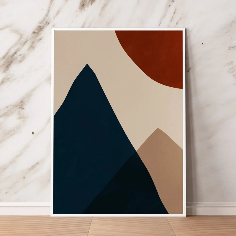 koperen afdrukken minimalistische poster mid century terracotta kleur moderne abstracte wall art canvas schilderij picture home room decor painting calligraphy aliexpress