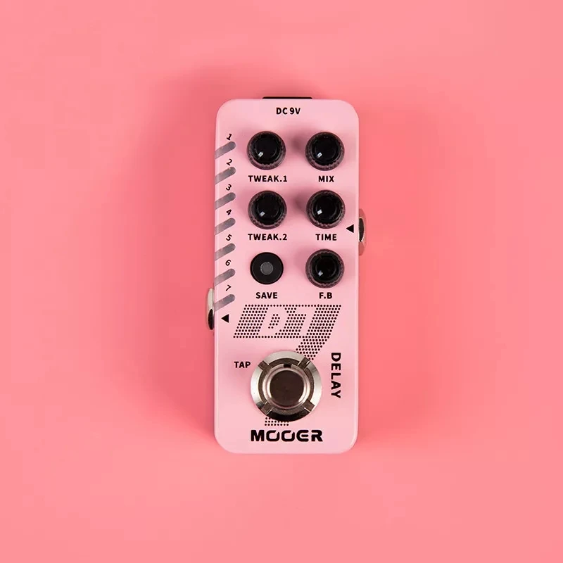 Mooer D7 Digital Delay pedal guitarra Встроенный 6 эффектов задержки TAP TEMPO LOOPER Bypass/True Bypass Switch |
