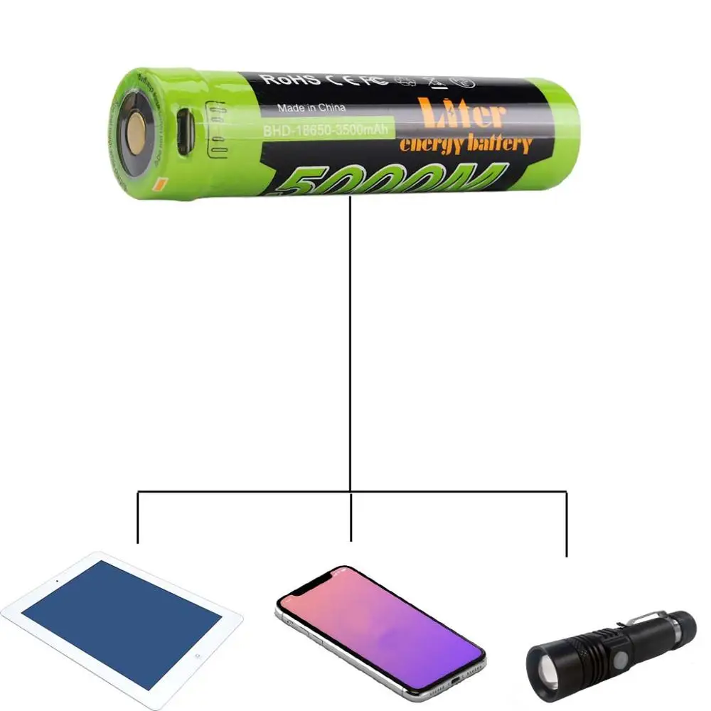Бесплатная доставка флэш светильник шка 18650 USB 3 7 в 3500 мАч внешний аккумулятор с