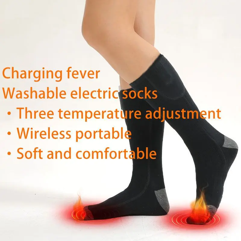 Зимние теплые носки унисекс, нагревательные носки с дистанционным управлением, термостат с электрической зарядкой, нагревательные носки с литиевой батареей для женщин и мужчин