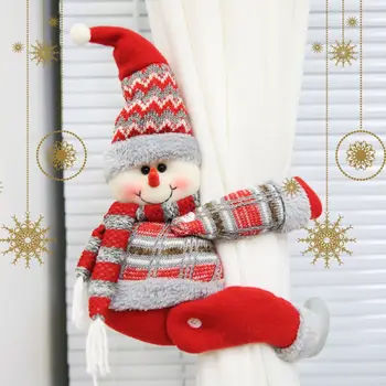 

Christmas Santa Clauz Curtain Buckle Ornament Curtain Tied Rope Fastener Holder Living Room Window Decor