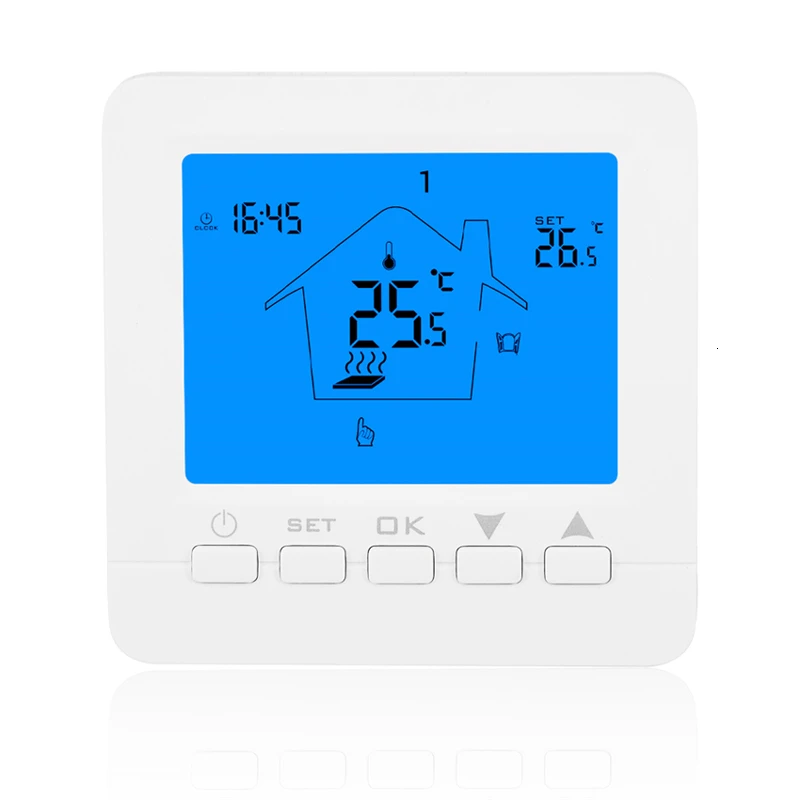 Газовый котел термостат напольный нагревательный регулятор температуры цифровой Еженедельный Программируемый Терморегулятор с батареей АА