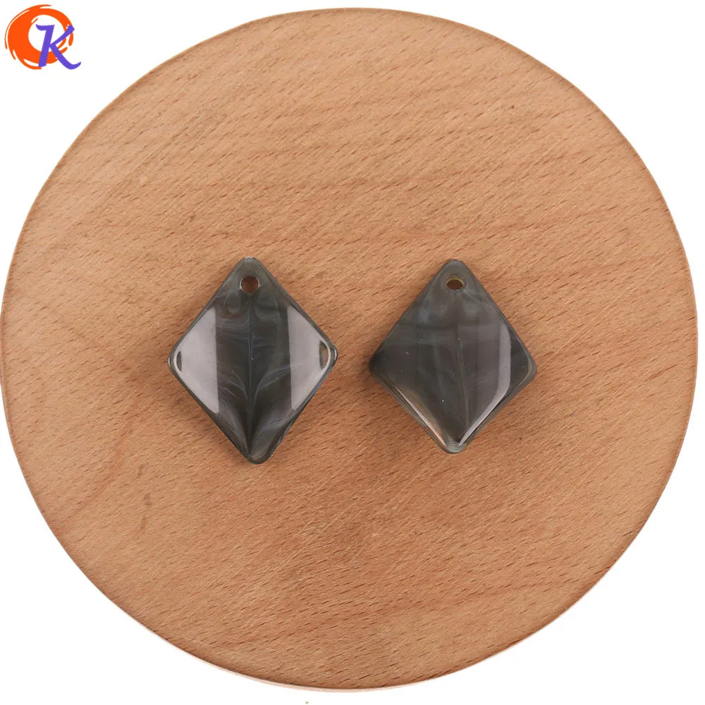 Cordial Design 24x30mm 200pcs Marble Effect/Curved Rhombus Shape Beads/Earrings Accessories/Parts/Hand Made Jewelry/Earring DIY