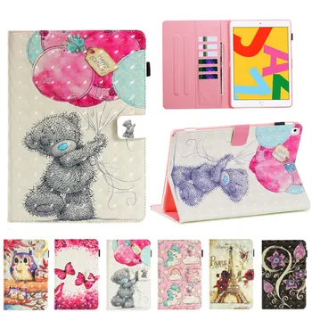 

PU Leather Skin for iPad 7th Gen A2200 case Cartoon Smart cover for iPad 10.2 2019/iPad Pro Air 3 10.5 Funda+Card Slots Pocket