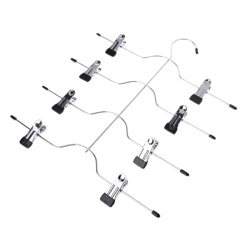 Multifunctional 4 Layer Stainless Steel Pants Hanger Rack Clip Skirt With 8 Clip 5