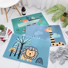 Нескользящий коврик для дома и ванной комнаты с мультяшным животным, мягкая бархатная впитывающая подкладка для ног