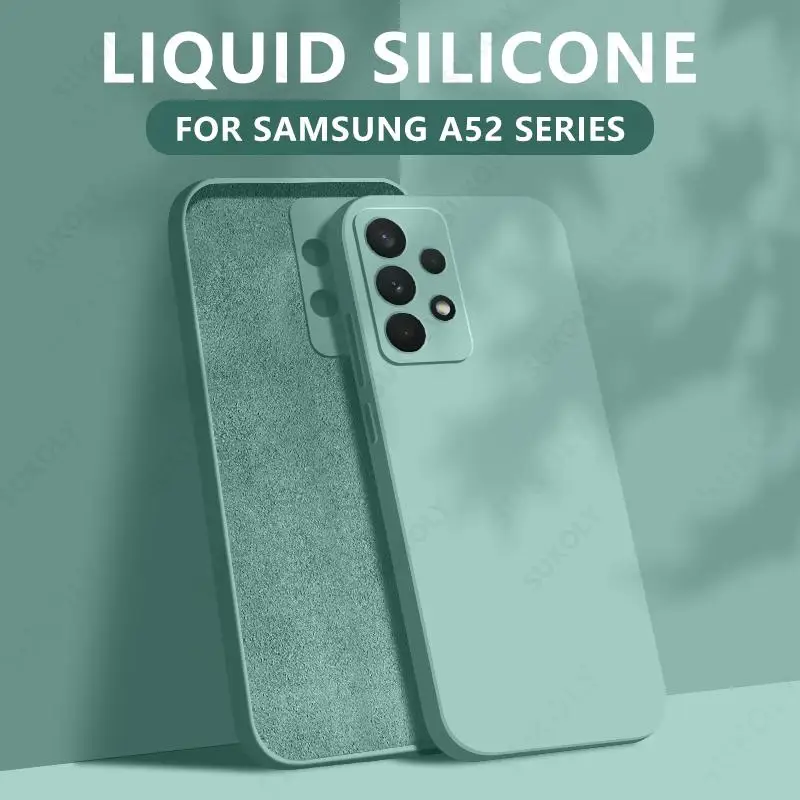 cute phone cases for samsung  VUÔNG Liquid Silicone Ốp Lưng Dành Cho Samsung Galaxy Samsung Galaxy S22 Cực A52 A72 A32 A51 A50 70 S20 FE S21 S10 Plus camera Bảo Vệ Bìa Mềm kawaii phone cases samsung