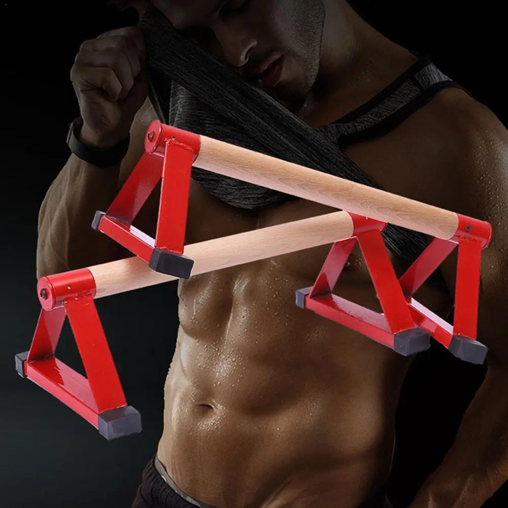 US $143.59 New Wooden Sport Push Up Stands Pushup Gym Exercise Training Chest Parallel Bar Double Rod PushUp Stand Fitness Equitments