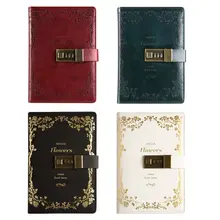 B6 записная книжка для путешественника в стиле ретро с замком для паролей, Кожаная Обложка, дневник, планировщик, школьные принадлежности, Подарочные канцелярские принадлежности