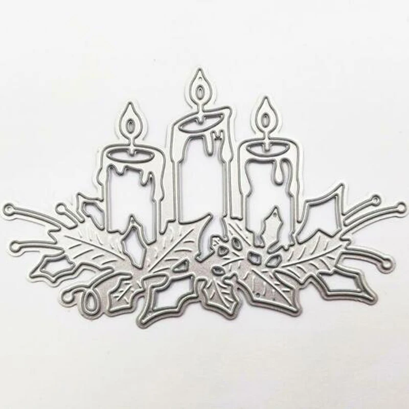 Xmas“Candle Metal Cut Die Stencil Scrapbook Album Paper Card Embossing Craft JT
