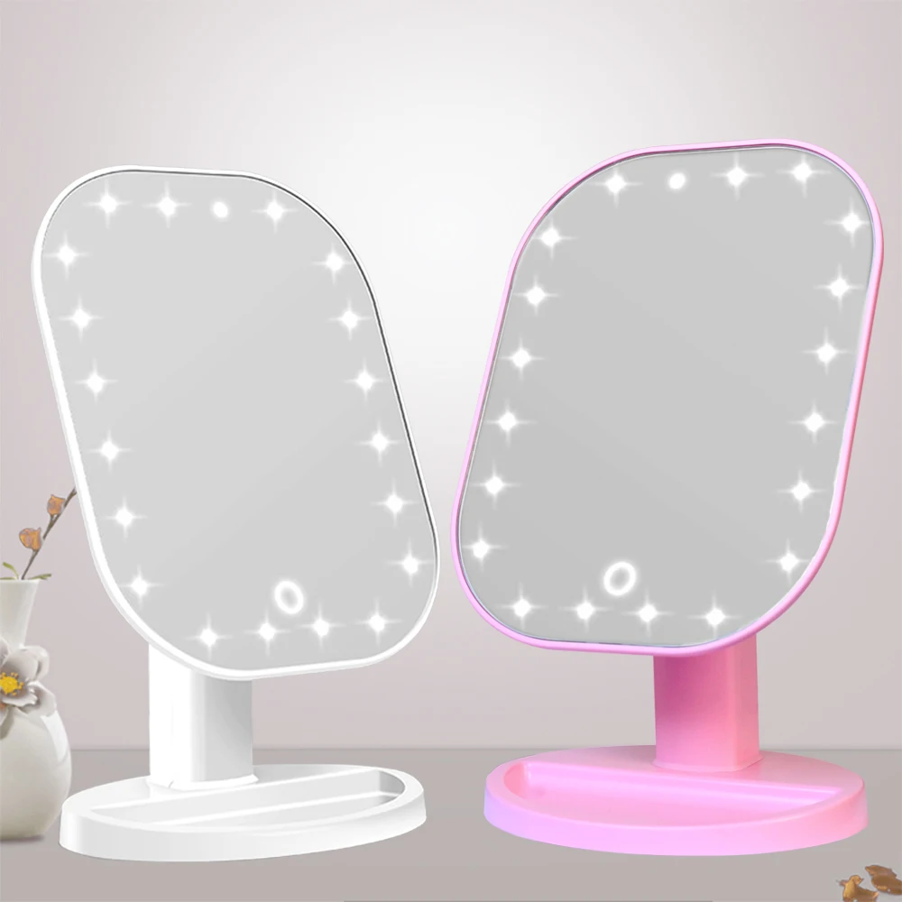 

Make up Mirrors 20 LED Lights Touch Dimmer Screen Luxury led Mirror 180 Degree Adjustable Table mirror light mirror makeup